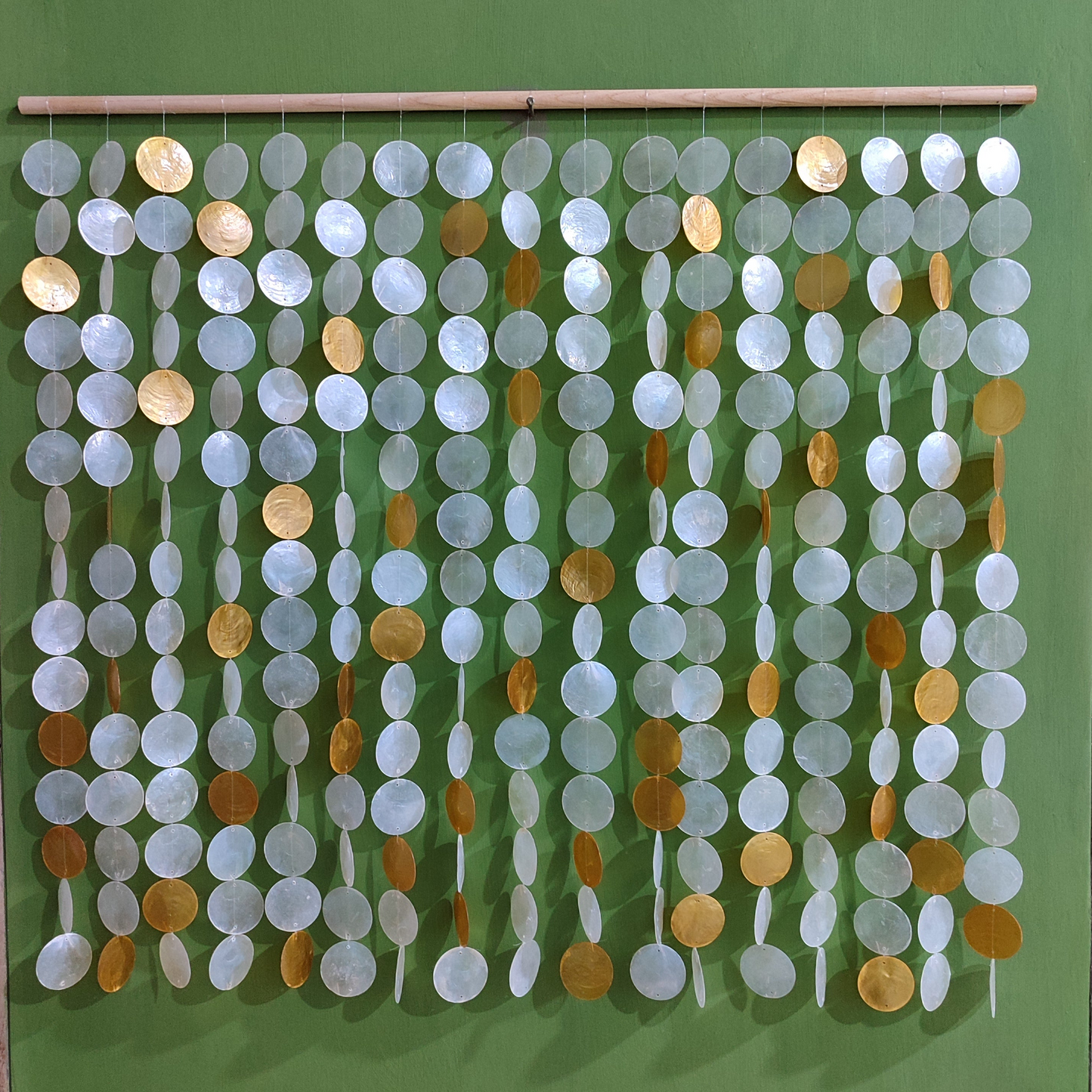 Gold white capiz Wall hanging Curtain