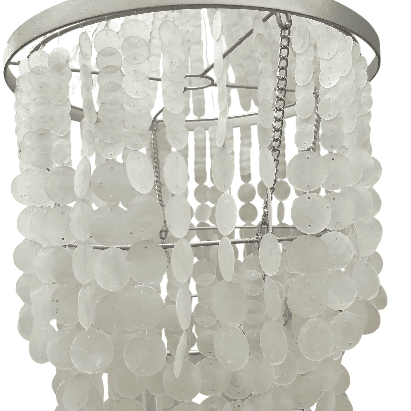 White capiz chandelier on a white background