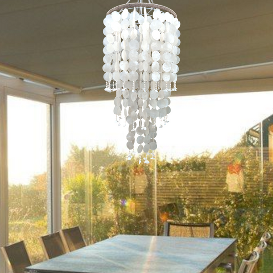 Capiz Shell Pendant Light, Natural White