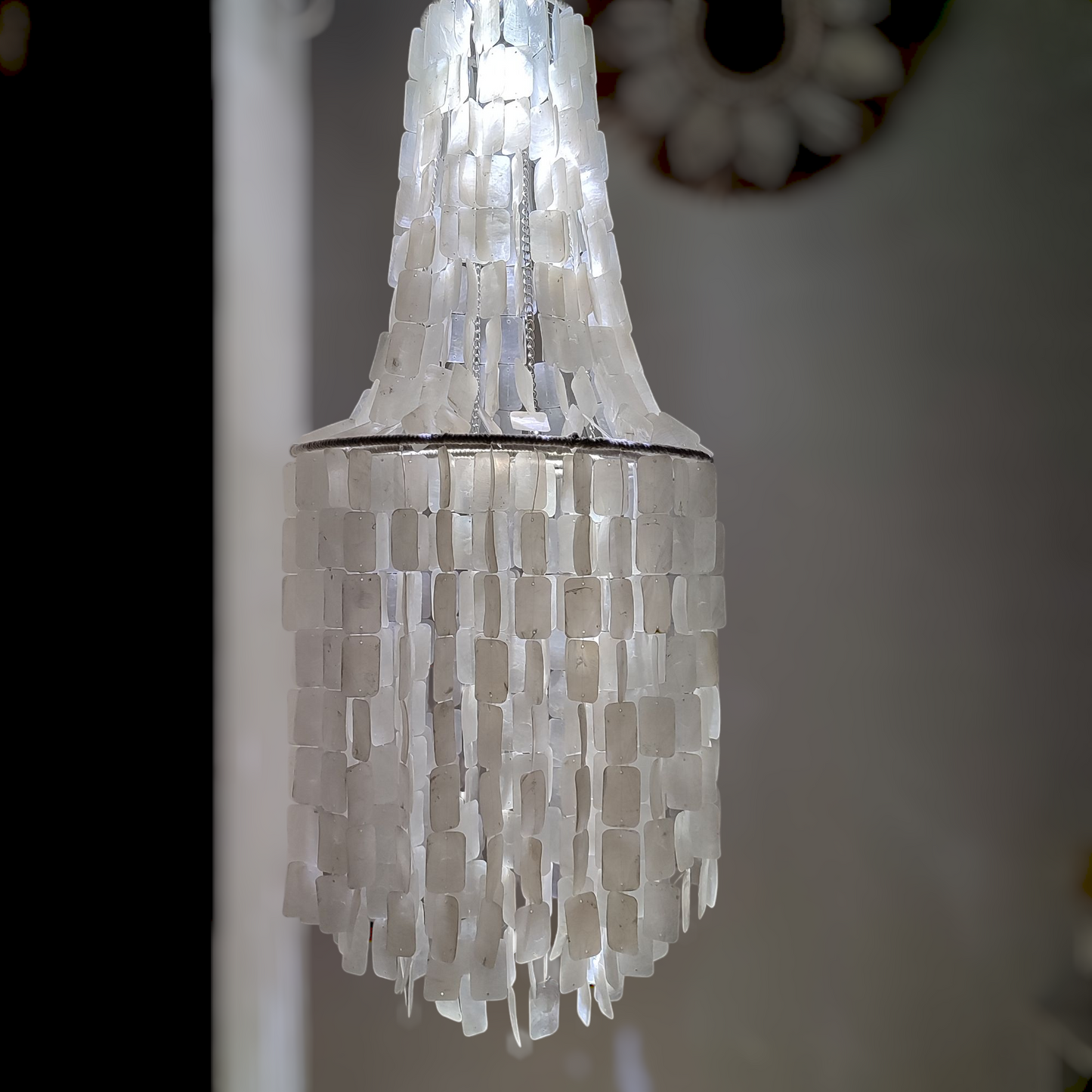 Natural Square Capiz Chandelier