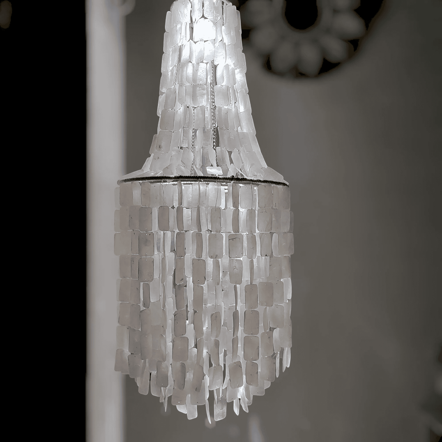 Natural Square Capiz Chandelier