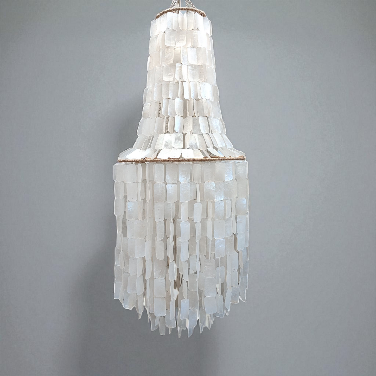 Natural Square Capiz Chandelier