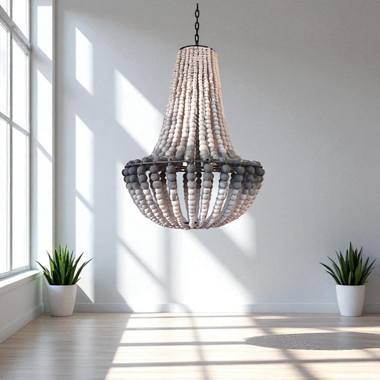 Wood Bead Chandelier Gradation Color