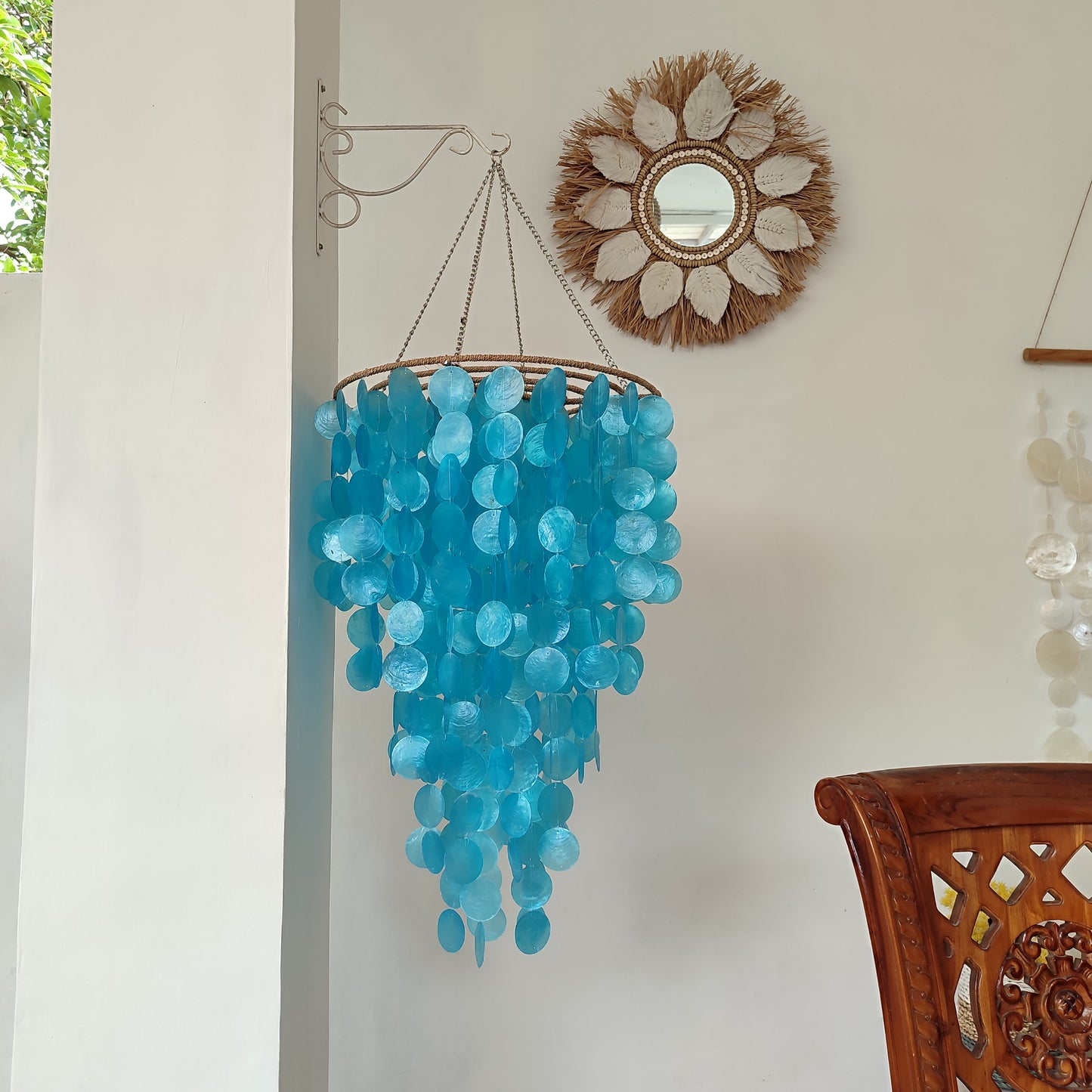 Costal Capiz Chandelier, Capiz Lamp Shade