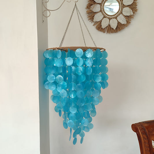 Costal Capiz Chandelier, Capiz Lamp Shade