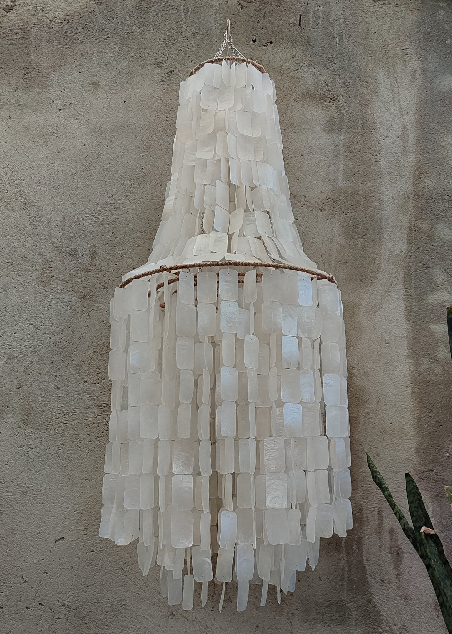 Natural Square Capiz Chandelier