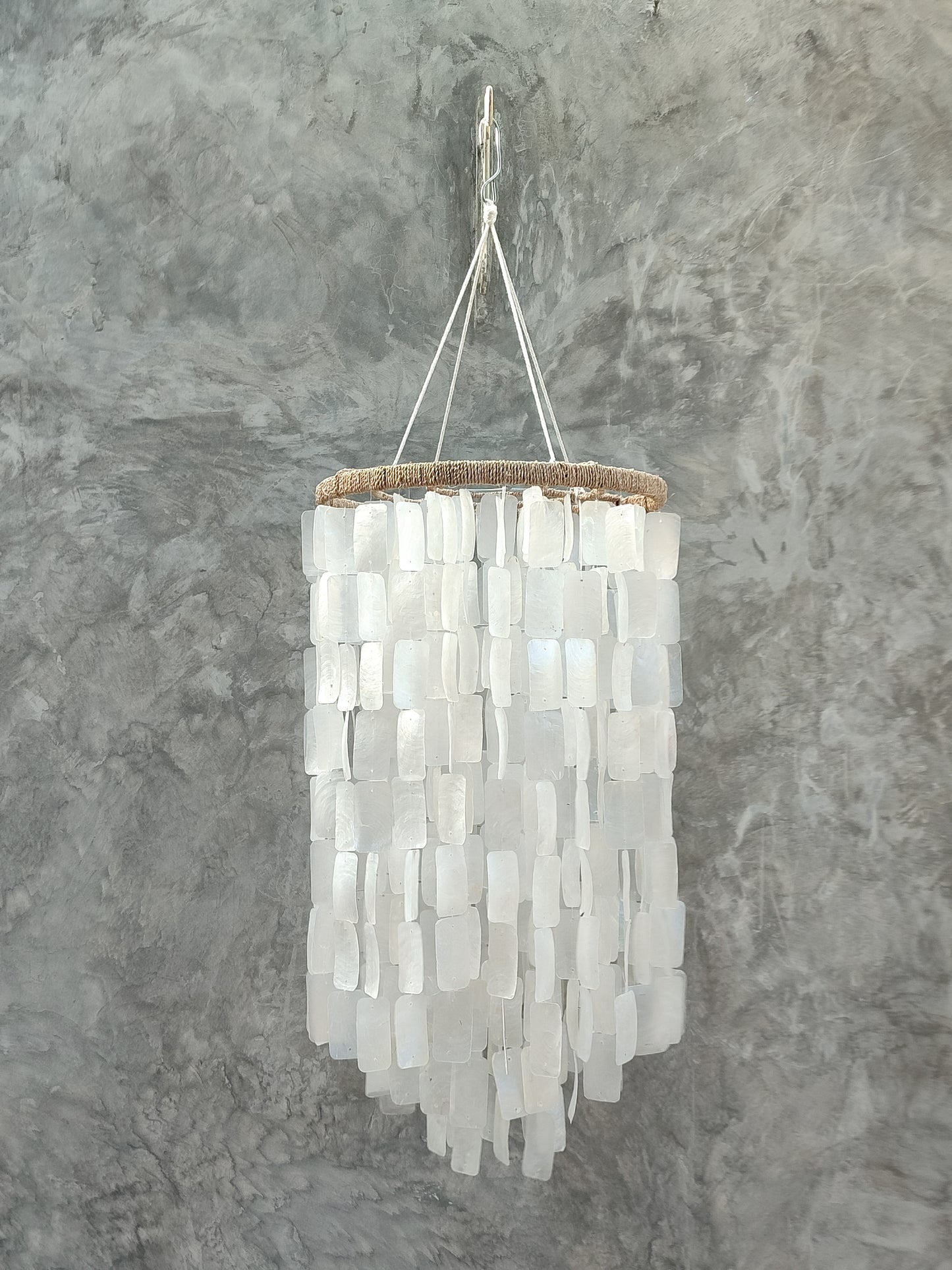 Square Capiz Shell Lamp Shade, Capiz Wind Chime