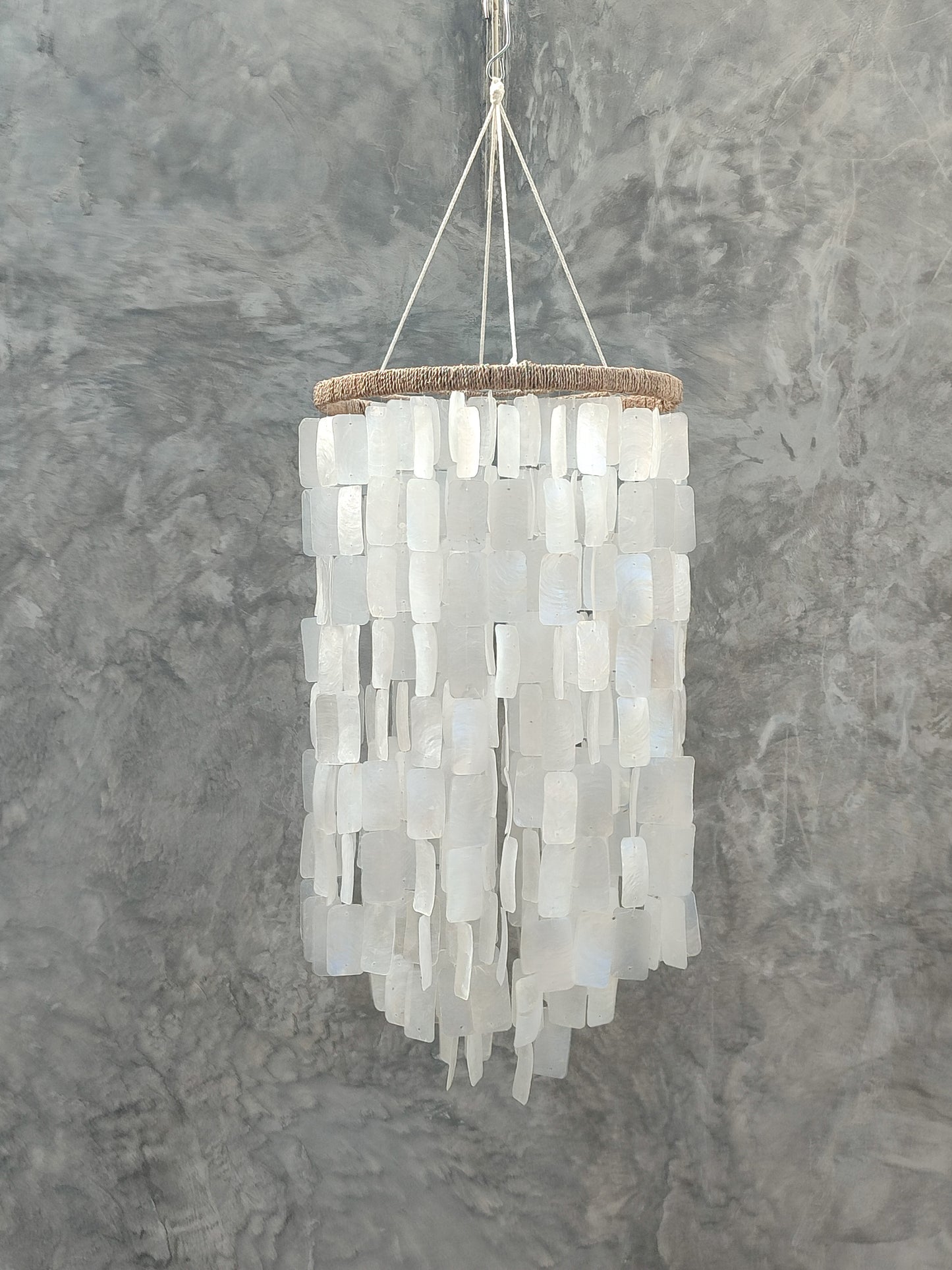 Square Capiz Shell Lamp Shade, Capiz Wind Chime