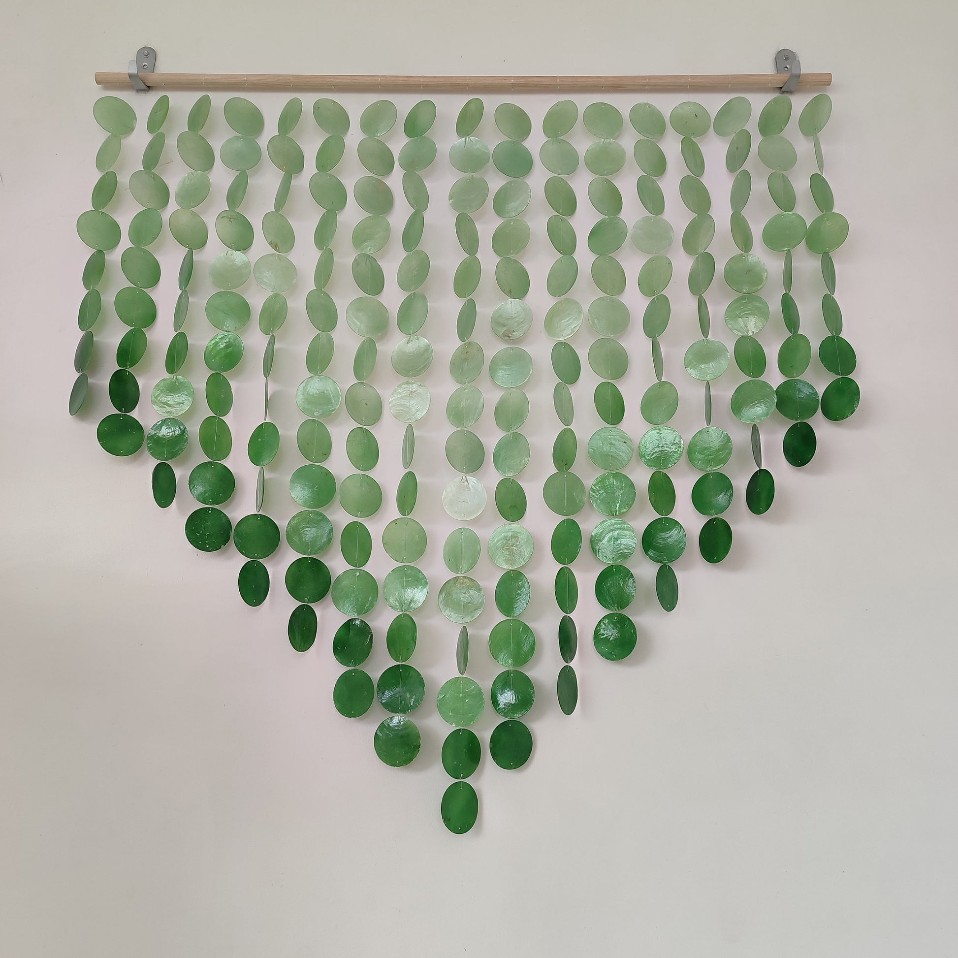Capiz shell wall decor in green: capiz wall art