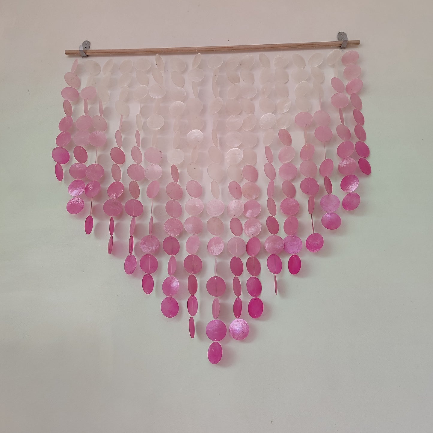 Ombre Blue Capiz Wall Decor, Boho Wall Art, Shell curtain for window or Door