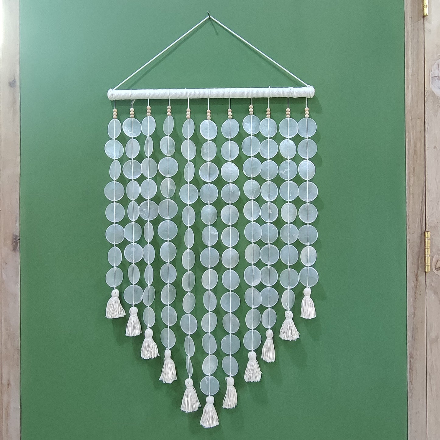 Capiz Shell with Cotton Tassel Wall Decor