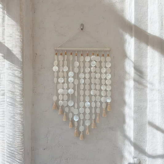 Capiz Shell with Cotton Tassel Wall Decor