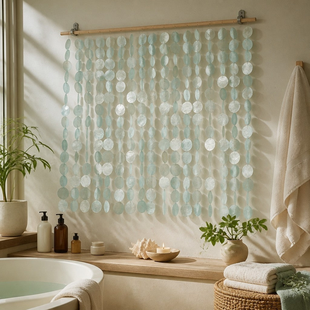 Custom Capiz Wall Hanging Decor, Capiz Shell Curtain for Bedroom