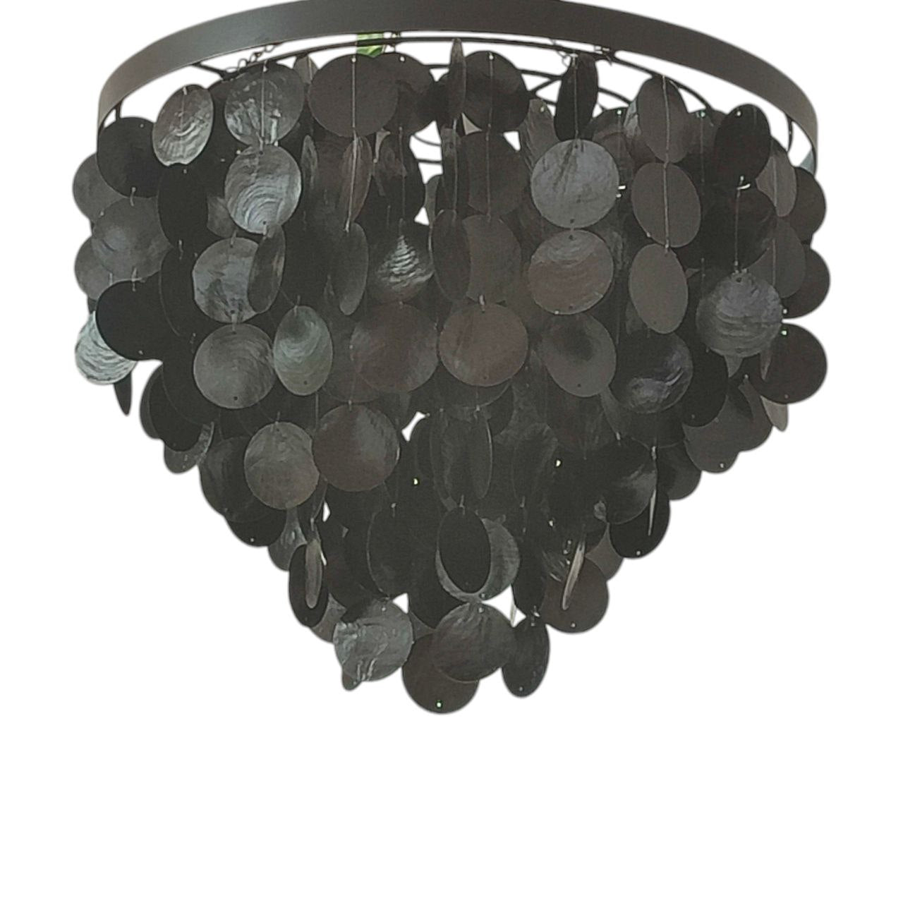Black Capiz Shell Chandelier (Size Medium)