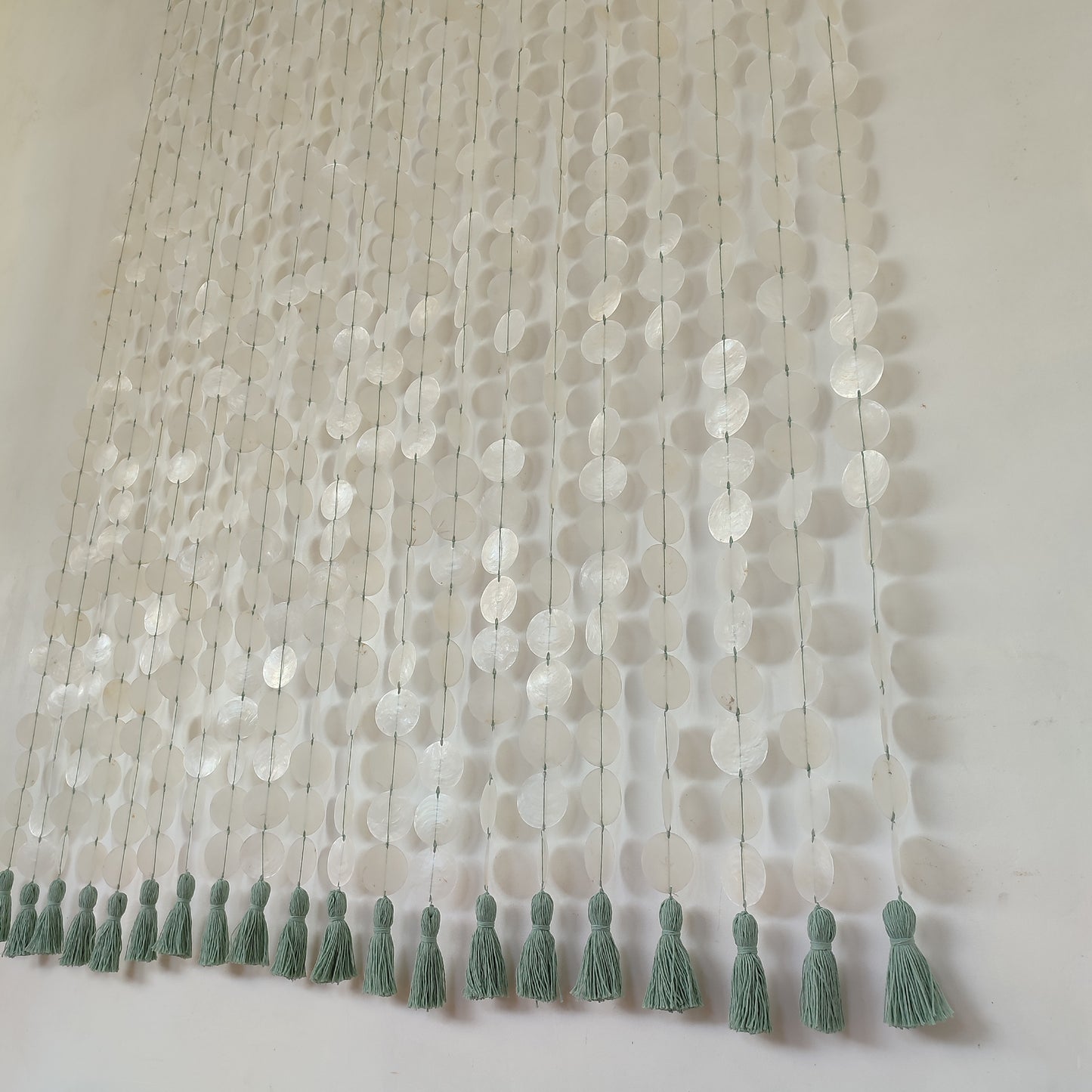 Capiz shell Curtain: shell room divider, Boho beaded curtain
