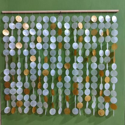 Gold white capiz Wall hanging Curtain