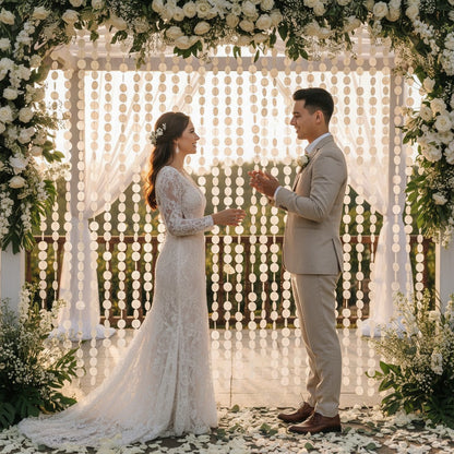 Capiz shell wedding backdrop