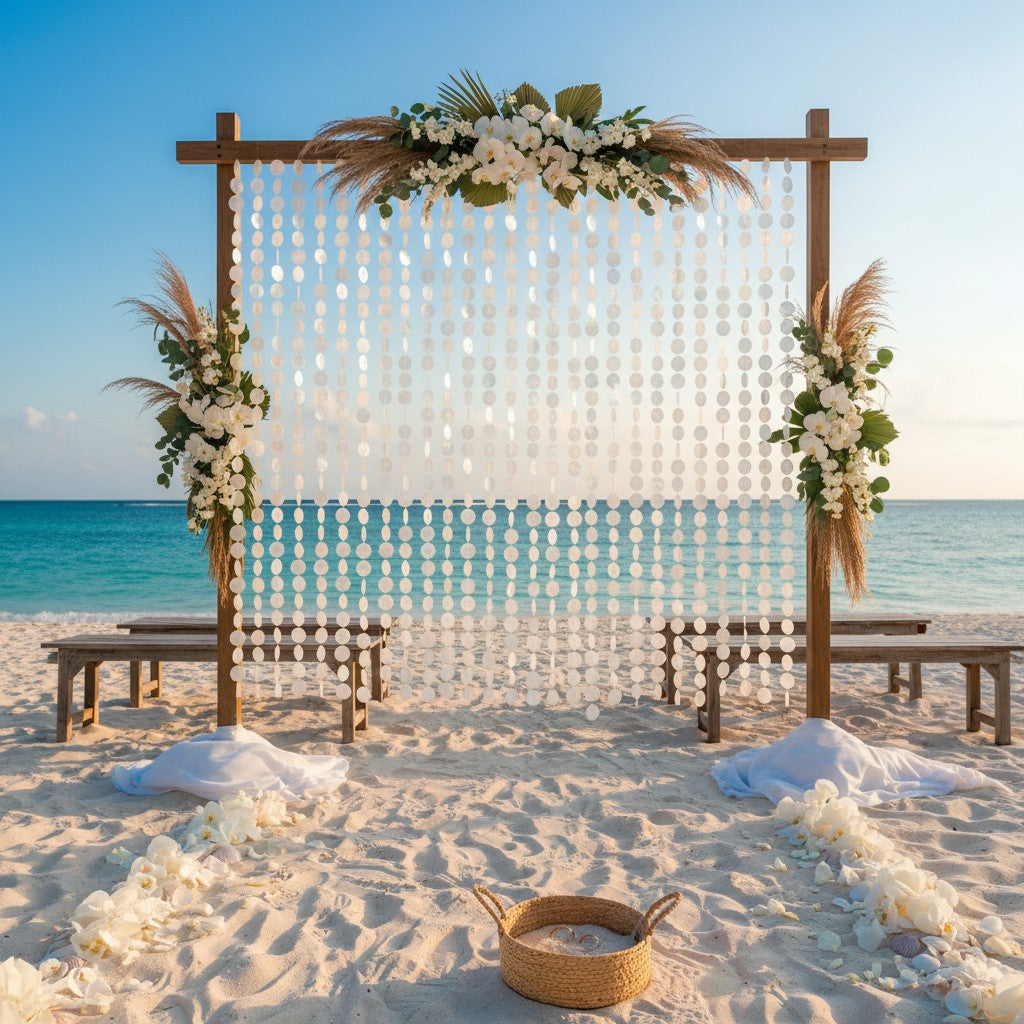 Custom handmade beach wedding backdrop