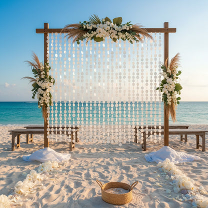 Custom handmade beach wedding backdrop