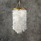Gold metal frame capiz chandelier