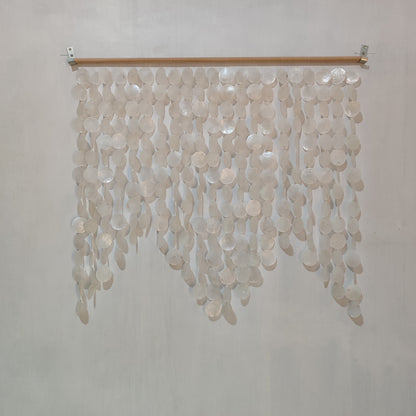 Handmade natural white Capiz shell wall hanging