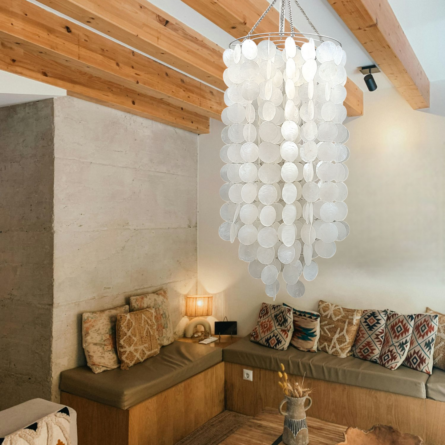 Capiz Chandelier Lamp Shade Natural White