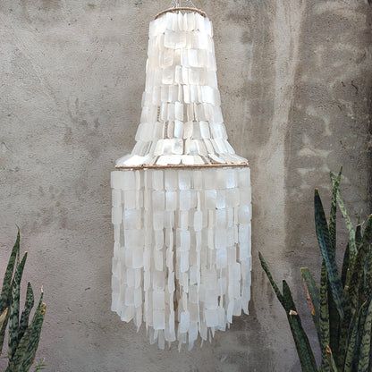 Natural Square Capiz Chandelier
