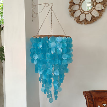 Costal Capiz Chandelier, Capiz Lamp Shade
