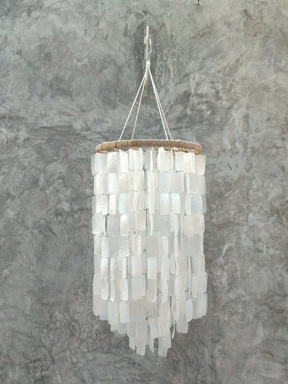 Square Capiz Shell Lamp Shade, Capiz Wind Chime