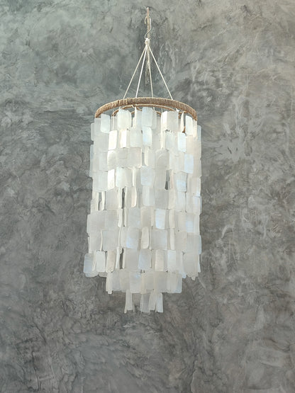 Square Capiz Shell Lamp Shade, Capiz Wind Chime