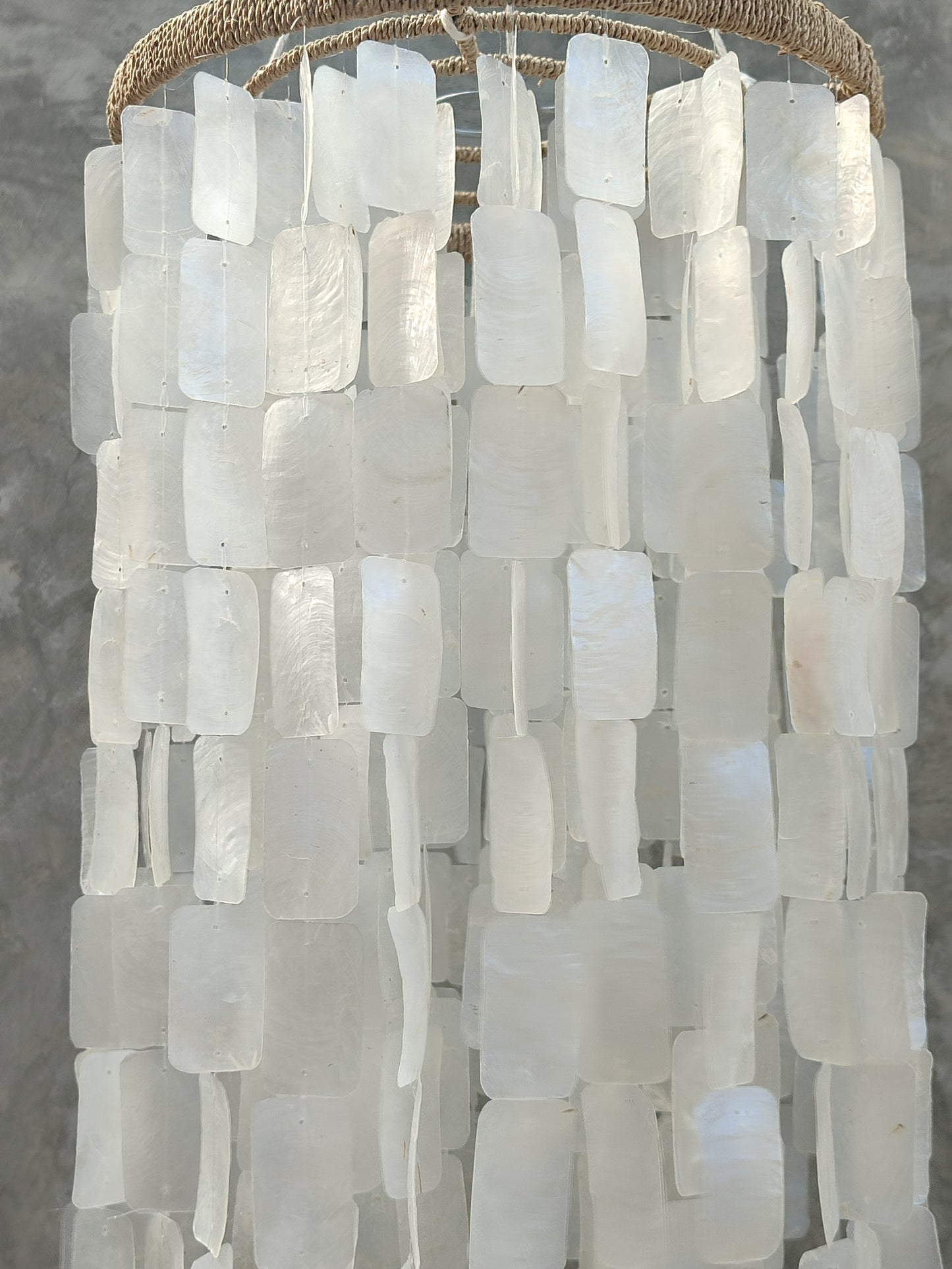 Square Capiz Shell Lamp Shade, Capiz Wind Chime