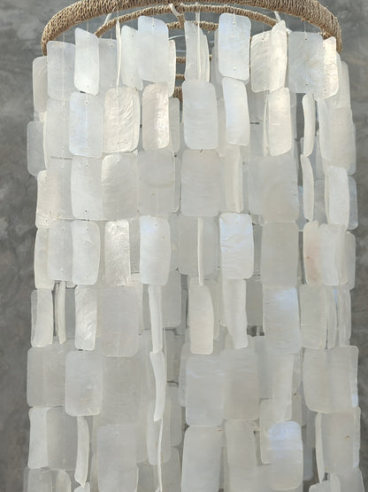 Square Capiz Shell Lamp Shade, Capiz Wind Chime