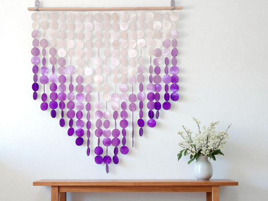 Ombre Purple Capiz Shell Wall Decor - Capiz Wind Chime