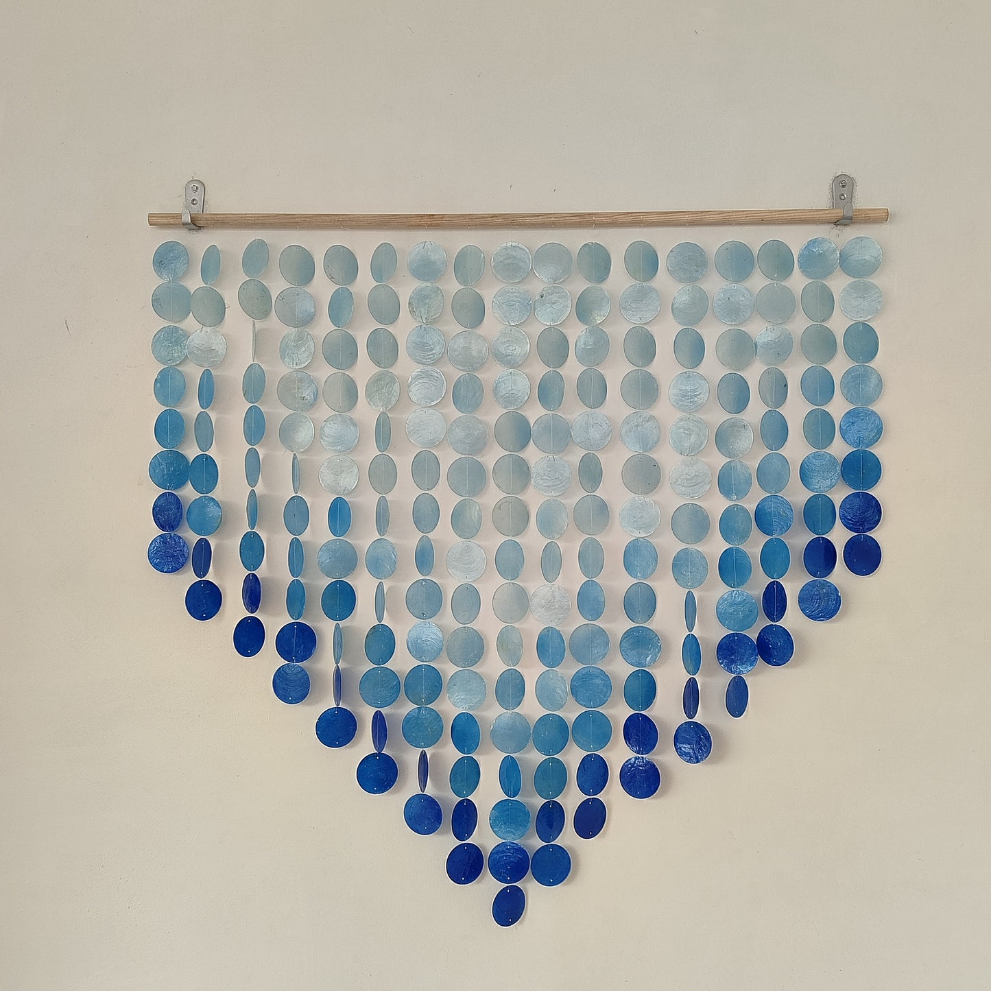 Ombre Blue Capiz Wall Decor: Boho Wall Art - Shell curtain for window or Door