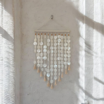 Capiz Shell with Cotton Tassel Wall Decor
