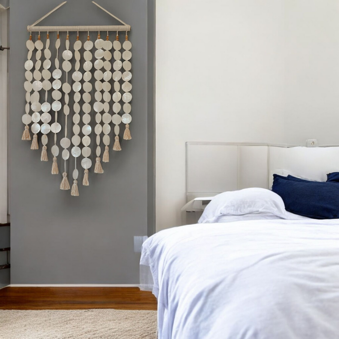 Capiz Shell with Cotton Tassel Wall Decor