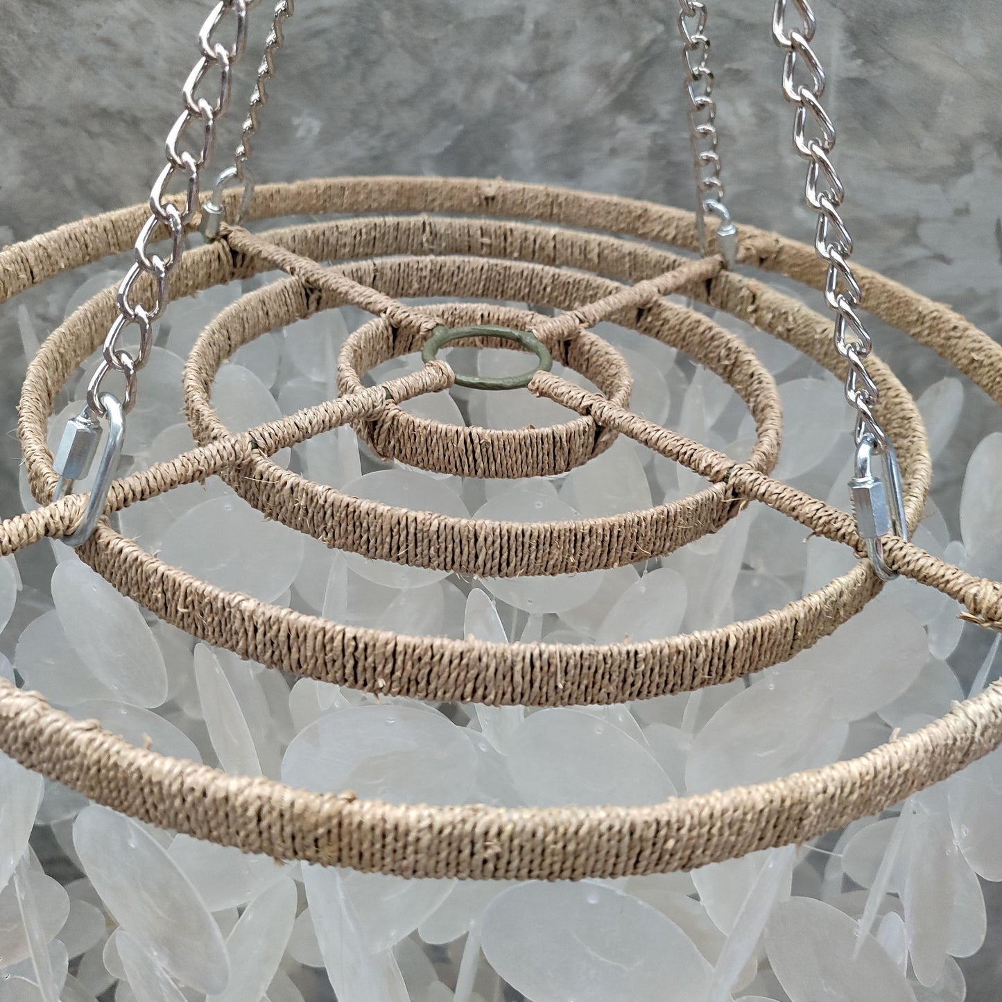 Handmade Capiz shell chandelier