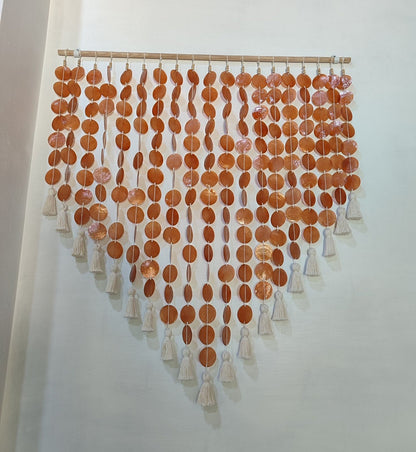 Capiz Shell Wall Hanging for boho and coastal interior decor