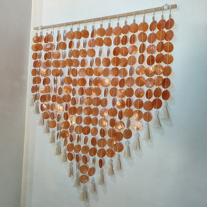 Capiz Shell Wall Hanging for boho and coastal interior decor