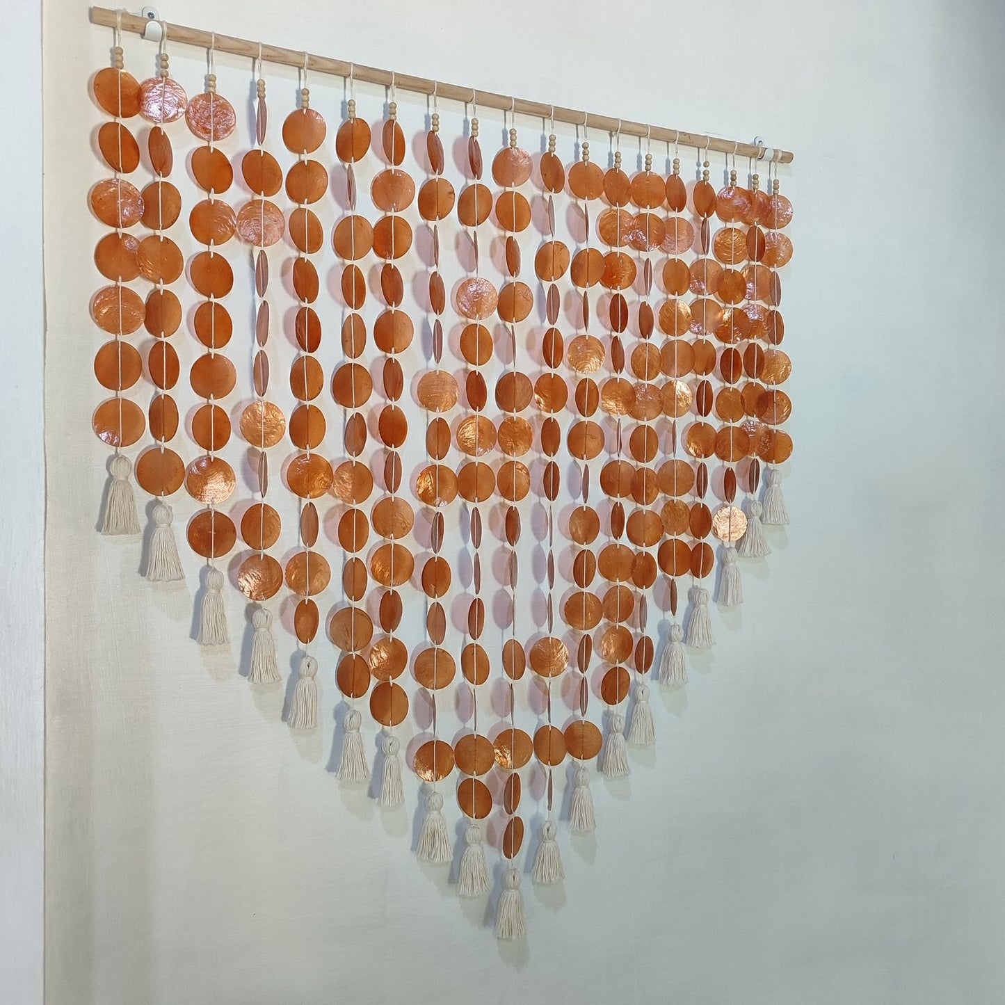 Capiz Shell Wall Hanging for boho and coastal interior decor