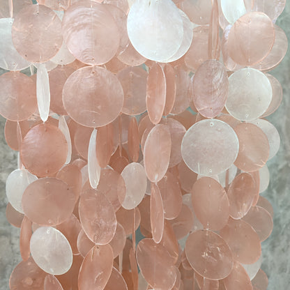 Peach capiz shell chandelier