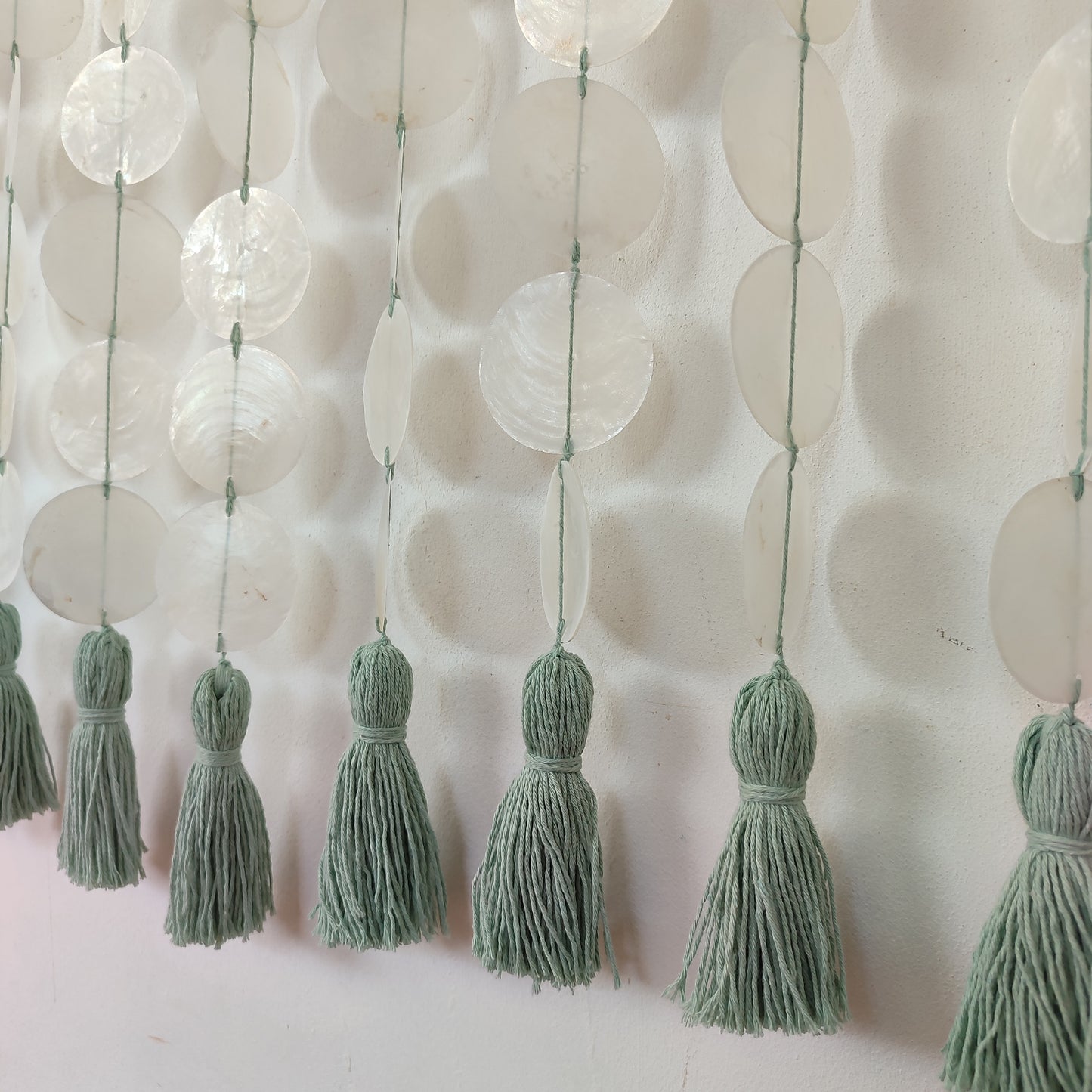 Capiz shell Curtain: shell room divider, Boho beaded curtain