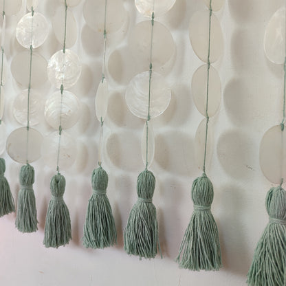 Capiz shell Curtain: shell room divider, Boho beaded curtain
