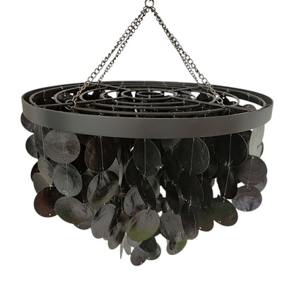 Black Capiz Shell Chandelier (Size Medium)