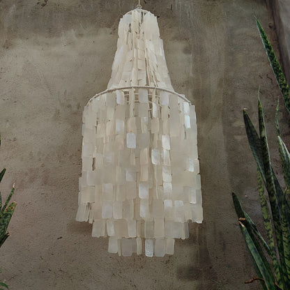 Natural Capiz Shell Wind Chime Chandelier (Size Extra Large)