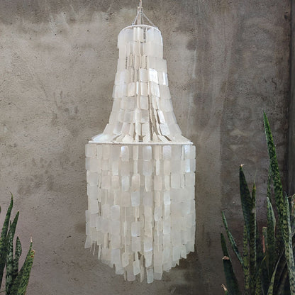 Natural Capiz Shell Wind Chime Chandelier (Size Extra Large)