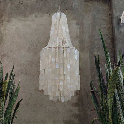 Natural Capiz Shell Wind Chime Chandelier (Size Extra Large)