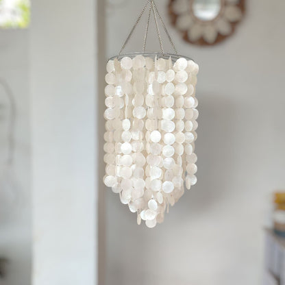 Capiz Chandelier Lamp Shade Natural White