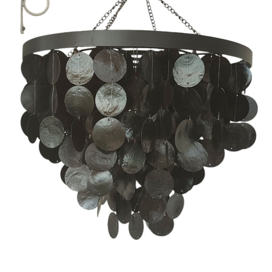 Black Capiz Shell Chandelier (Size Medium)